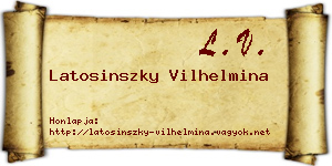 Latosinszky Vilhelmina névjegykártya